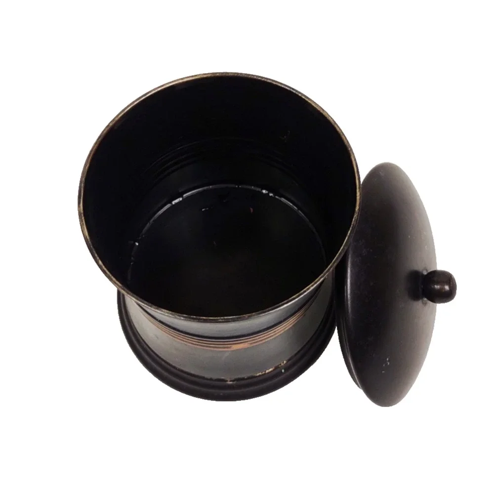 Oil Rubbed Bronze Metal Cotton Ball Qtip Holder Lexington Bath Decor 4.5